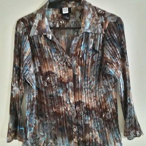 Women's Sheer Pleated Blouse